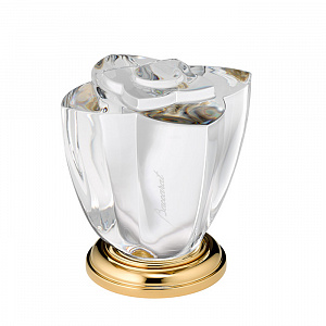 THG Pétale de cristal clair Вентиль смесителя для раковины, стекло прозрачное, цвет: полированное золото