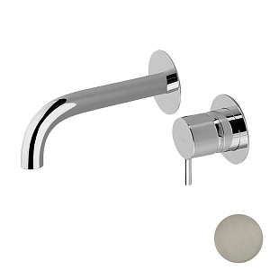 Cisal Less Смеситель для раковины, настенный, цвет: Nichel Spazzolato