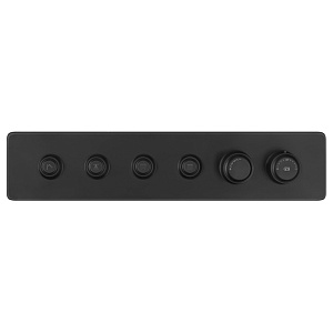 Gessi Hi-Fi Eclectic Смеситель для душа настенный встраиваемый, термостатический, с 4 запорными кнопками, цвет: черный матовый