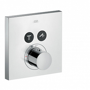 Axor ShowerSelect Термостатический смеситель с двумя запорными клапанами, квадратный, внешняя часть, цвет: хром