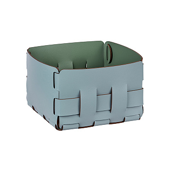 ADJ Корзинка Mini Bottega, 19x19xH13 см., цвет: небесный/эвкалипт