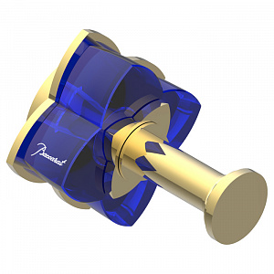 THG Pétale de cristal bleu Крючок подвесной, длинный, цвет: золото/синий хрусталь
