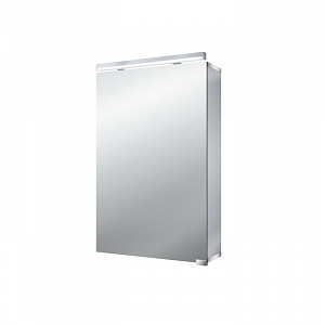 EMCO Pure Зеркальный шкаф 50х72.7см., LED-подсветка, 1 дверь, 2 полки, розетка, с нижней подсветкой