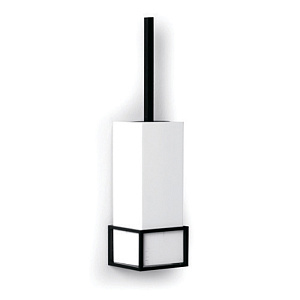 Bertocci Officina 02 Туалетный ёршик, напольный композит, цвет: белый матовый/черный матовый