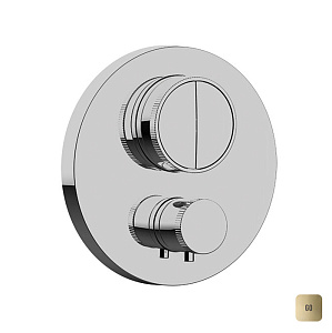 Almar Core Смеситель для душа, встраиваемый, термостатический, с кнопочным управлением для 2-х потребителей, цвет: золото PVD
