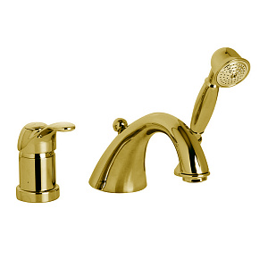 Fima Carlo Frattini Lamp Смеситель на борт ванны, на 3 отв., с ручным душем, цвет: золото