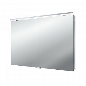 EMCO Flat Зеркальный шкаф 100х72.7см., LED-подсветка, 2 двери, 2 полки, розетка, без нижней подсветки