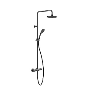 Gessi Emporio shower Душевая система, с верхним душем, термостатическим смесителем, штанга, шланг, ручно душ, цвет: Black XL