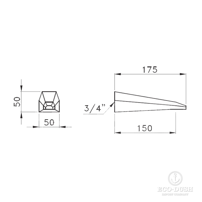 Stella Stella Настенный излив для ванны 0/250, цвет: хром