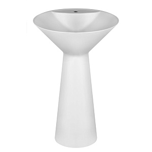 Gessi Total Look Раковина 46х90 см, 1 отв., напольная, Cristalplant, без перелива, слив в стену, с сифоном, цвет: матовый белый