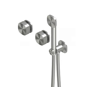 QuadroDesign Source Смеситель для душа, настенный, с ручным душем, цвет: Brushed Stainless Steel