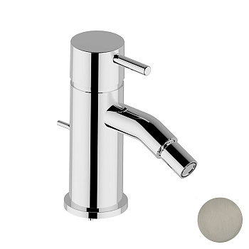 Cisal Less New Смеситель для биде, на 1 отВ., с донным клапаном, цвет: никель матовый
