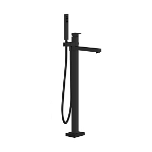 GESSI Rettangolo Смеситель для ванны, напольный, с ручным душем и шлангом 150см., внешняя часть, цвет: Black Metal PVD