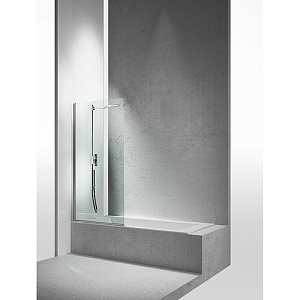 VismaraVetro Шторка на ванну LV, размер 70-72см, высота 150Нсм, SX (левая), стекло Transparent 04, профиль Bright Silver 21, TPA