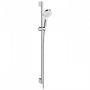 Hansgrohe Crometta Vario Unica Душевой набор: штанга 900mm, ручной душ, 1jet (Rain), EcoSmart, шланг, цвет: белый/хром