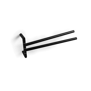 Bertocci Trecento Полотенцедержатель 30см., двойной, цвет: черный матовый