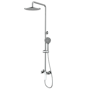 NEMO Prima Душевая стойка с верхним душем 25см., смесителем, ручным душем, держателем для душа и шлангом 150см., цвет: хром