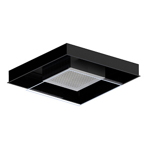 Newform Head Showers Верхний душ 74x74см, потолочный, скрытый, хромотерапия, цвет: brushed steel / черный
