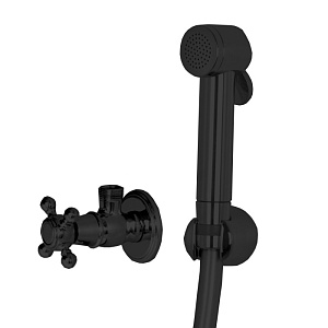 Fima Carlo Frattini Collettività Гигиенический душ, настенный, со шлангом 120см., с угловым вентелем, цвет: черный матовый
