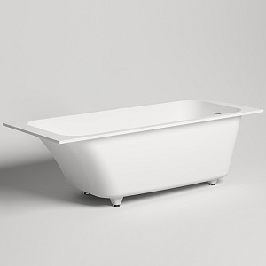 Salini Orlanda KIT Встраиваемая ванна 180х80х60cм, "Up&Down", сифон, щелевой слив-перелив, S-Stone, цвет: белый матовый