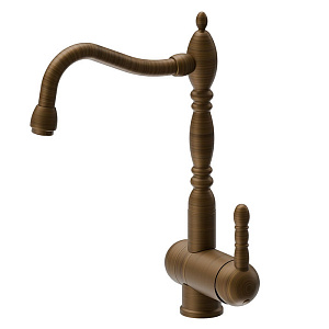 Newform Marvel Смеситель для кухни, на 1 отв., поворотный складной излив retro style, цвет: brushed bronze