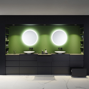 Burgbad Lin20 Комплект мебели 340х48.7х90см, напольный, с раковиной, с зеркалом, с 3 ящиками, цвет: Grey dark matt