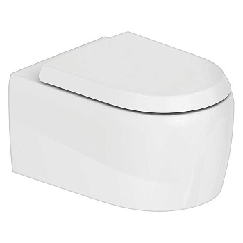 Duravit Qatego Унитаз подвесной 37х57см., с креплением Durafix, с установленными петлями из нерж. стали, цвет: белый