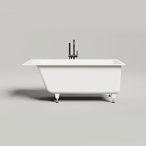 Salini Cascata Встраиваемая ванна 150x70x60см, с прямоугольной чашей, ножки, S-Sense, цвет: белый глянцевый