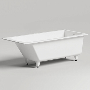 Salini Cascata KIT Ванна встраиваемая, с прямоугольной чашей, 170х75х60см, регулируемые ножки, донный клапан "Up&Down", сифон S-Sense, цвет: белый матовый