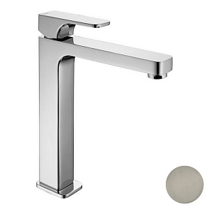 Cisal Cubic Смеситель для раковины на 1 отв., h20см., без донного клапана, цвет: Nichel Spazzo