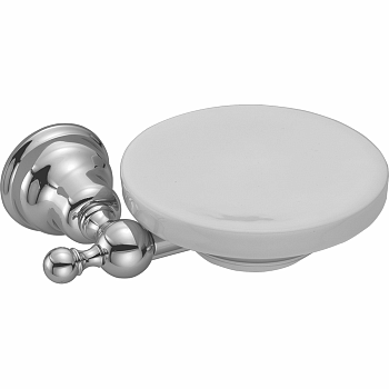 HUBER Croisette Мыльница подвесная, цвет: никель матовый/керамика