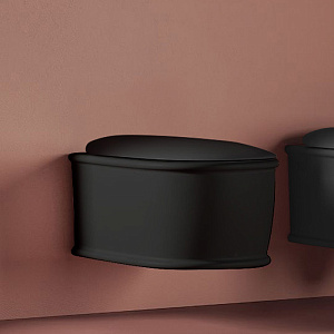 Artceram Atelier Унитаз подвесной, 52х37см, безободковый, с крепежом, цвет: черный матовый