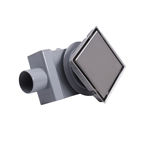 Plumberia Трап душевой PS HOLDER 13x13см, выпуск 50мм, 40л/мин, цвет: нержавеющая сталь