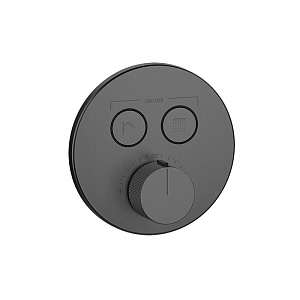 Gessi Hi-Fi Comfort Смеситель для душа, встраиваемый, термостатический, с 2 запорными кнопками, цвет: Black Metal PVD