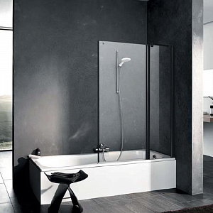 Kermi Pega Штора на ванну PE DTR 110x150см., цвет: черный матовый/прозрачное стекло
