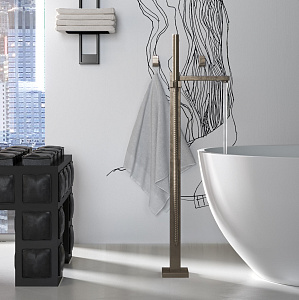 Bongio Line Смеситель напольный, излив 212 см, цвет розовое золото (уценен)