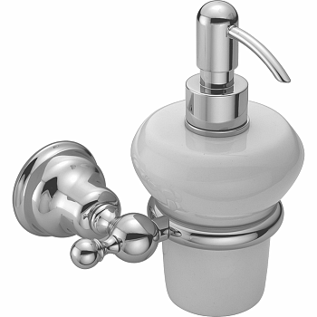 HUBER Croisette Дозатор подвесной, цвет: никель матовый/керамика