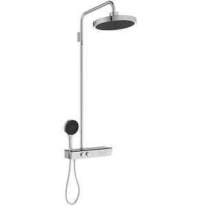 Ideal Standard Solos Душевая система с термостатическим смесителем, держатель для лейки, 3-функциональный (Rain, Silkrain, SecondSkin) круглый пластиковый верхний душ 33см., ручной душ 3-х фукциональный, шланг 175см., цвет: хром