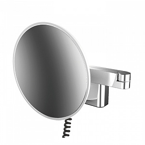 EMCO Evo Зеркало косметическое, LED, Ø209мм,  двойной, snoer, 3x кратное увеличение, подвесной, цвет: хром
