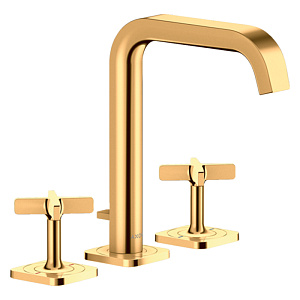 Axor Citterio E Смеситель для раковины, на 3 отв., с донным клапаном, цвет: полированное золото