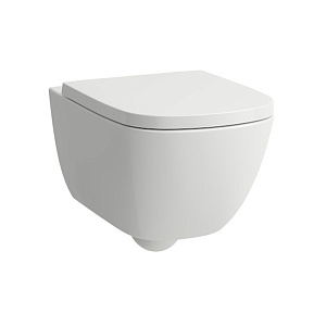 Laufen Palomba Унитаз 54х36х26.5 см., подвесной, безободковый, смыв Rimless, сиденье микролифт, цвет: белый матовый