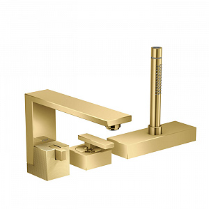 Axor Edge Смеситель на борт ванны, на 3 отв., с ручным душем, излив 210мм, алмазная огранка, цвет: золото