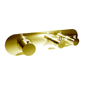 Bongio Aqua Смеситель для душа, встраиваемый, термостатический, с переключателем на 2 потока, (без встраив части 09730/02) цвет: матовое французское золото
