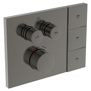 Ideal Standard Ceratherm Navigo Solos Смеситель для душа, встраиваемый, термостатический, цвет: PVD Magnetic Grey (Магнит)