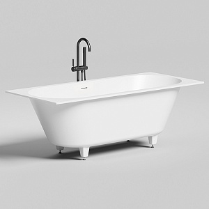 Salini Ornella Axis 180 Kit Встраиваемая ванна 180х80х60см, прямоугольная, материал: S-Stone, донный клапан "Up&Down", слив-перелив, цвет: белый матовый