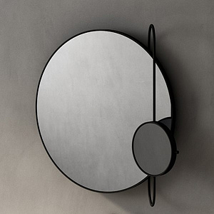 Agape Revolving Moon Зеркало подвесное 76x70x20 см, овальное, цвет: Черное