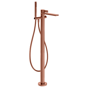Gessi Inverso Diamantato Смеситель для ванны, напольный, с переключателем и ручным душем, цвет: Copper Brushed PVD