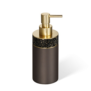 Decor Walther Rocks SSP1 Дозатор для мыла, настольный, с кристаллами Swarovski®, цвет: темная бронза / золото матовое