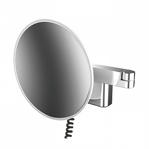 Emco Evo Косметическое зеркало, LED, Ø209 mm, 2-колено, шнур, 5x увелич., подвесной, цвет: хром