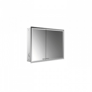 EMCO Prestige2 Зеркальный шкаф 66х91.5см., встраиваемый, LED-подсветка, 2 двери, 2 полки, розетка, правый, без EMCO light system